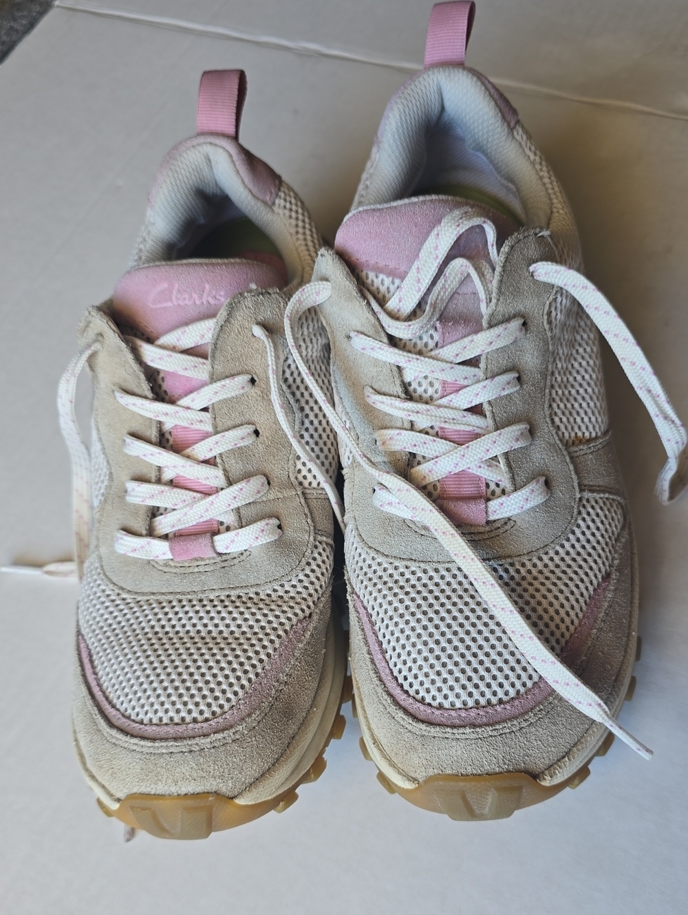 Clarks Beige and Pink Women's Sneakers